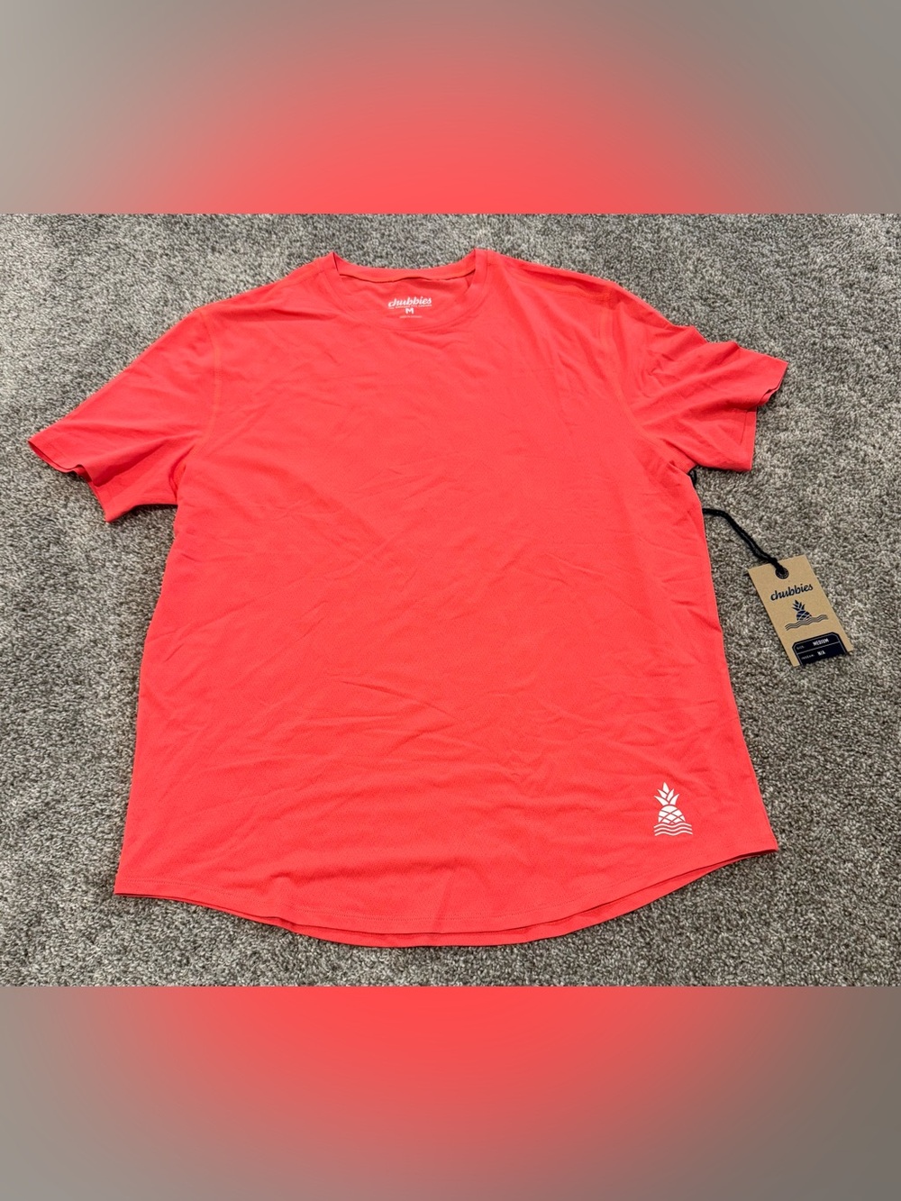 chubbies Men’s Coral-Red Short Sleeve Crew Tee